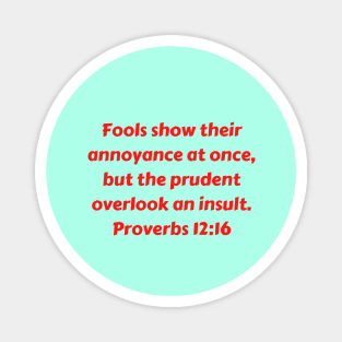 Bible Verse Proverbs 12:16 Magnet